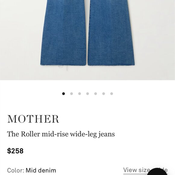 NWT Mother Denim - The Roller mid-rise wide-leg jeans - Picture 7 of 7